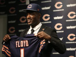 The Latest: Bears rookie Floyd back from injury