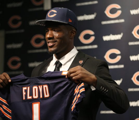 The Latest: Bears rookie Floyd back from injury