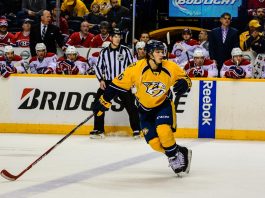 Predators’ Fiala out of playoffs after breaking leg
