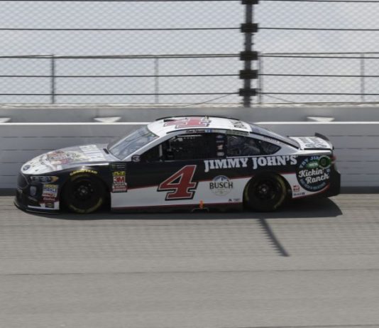 The Latest: Harvick wins 2nd stage at Chicagoland